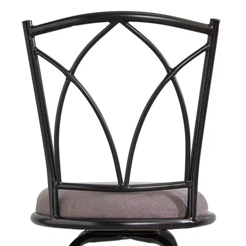 Adjustable Height Swivel Barstool Black/Gray: Swivel, Metal Frame, Microfiber