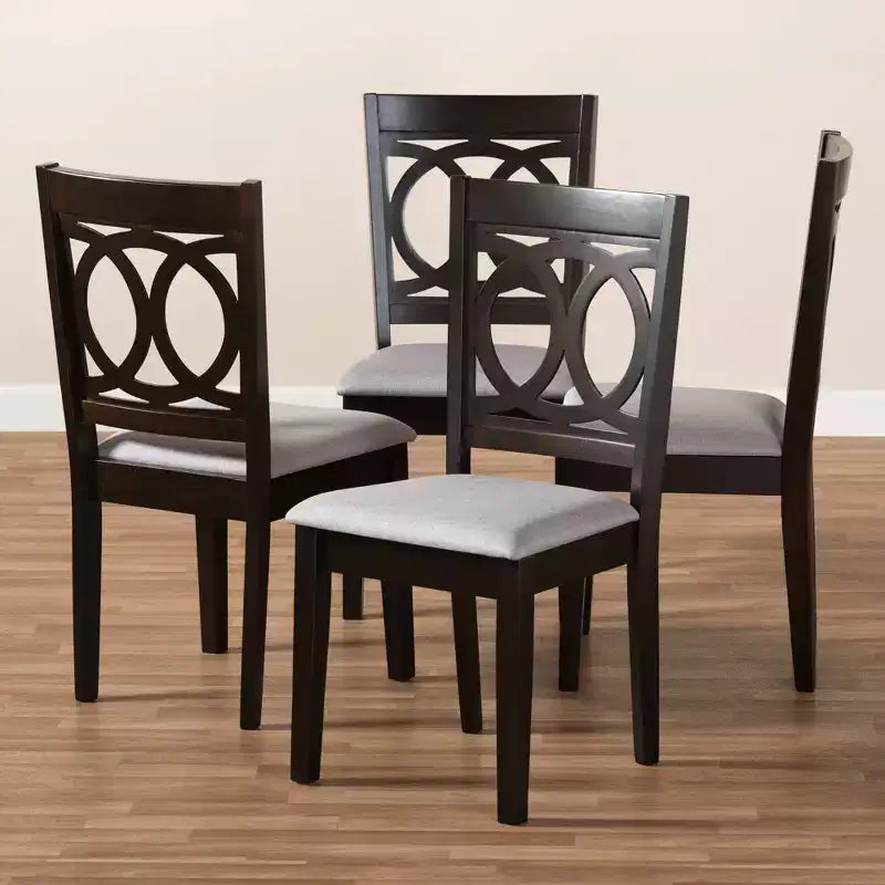 Chaise de salle à manger en bois fini Lenoir, gris