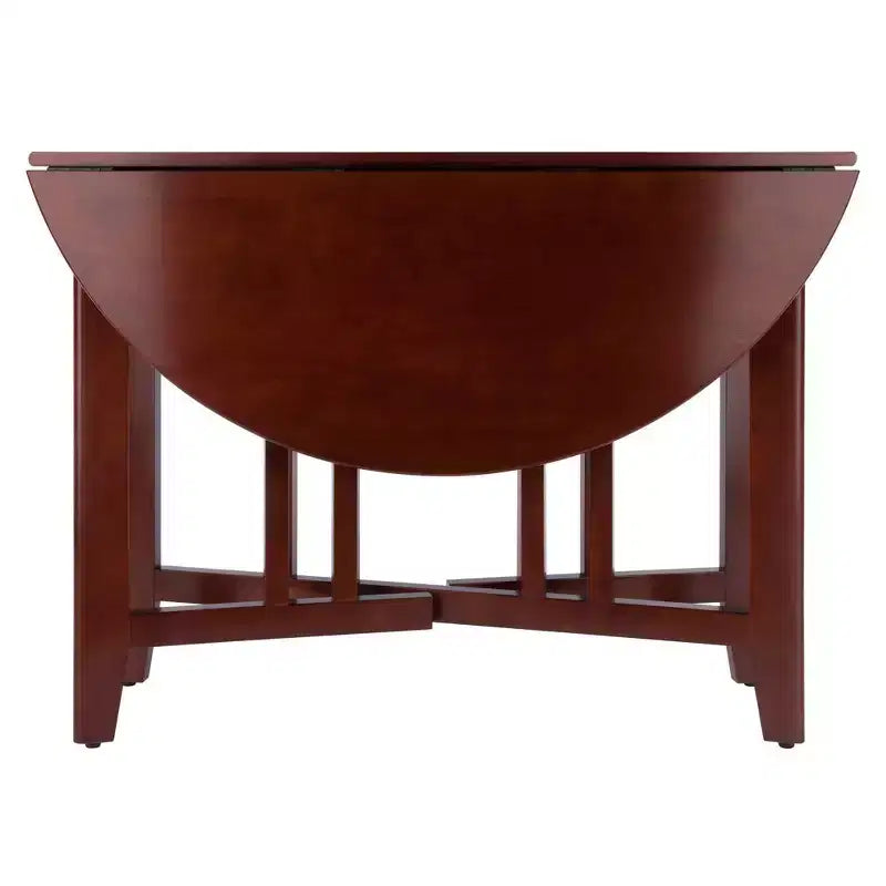 42" Round Double Drop Leaf Dining Table Wood/Walnut