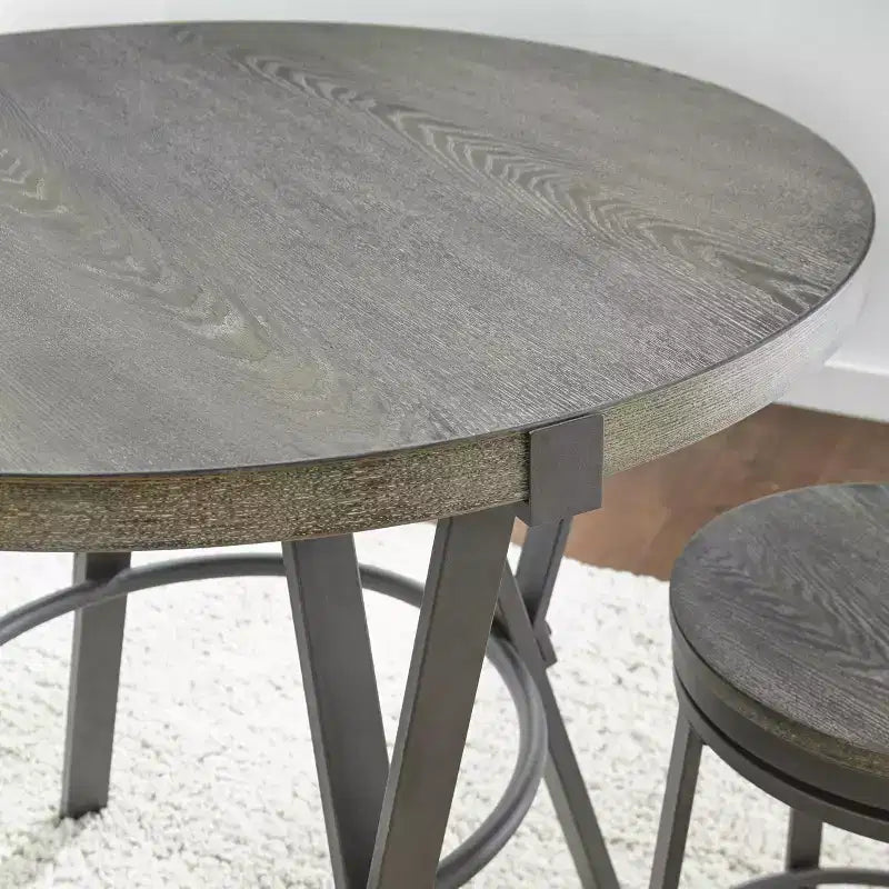 Table haute ronde grise
