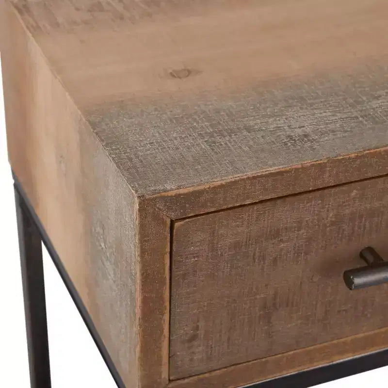 Console Morris marron - Finition vieillie moderne, largeur 36 po, forme rectangulaire pour entrée, cadre en bois