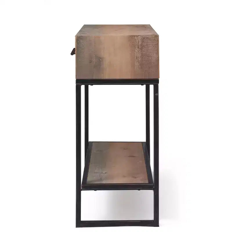 Console Morris marron - Finition vieillie moderne, largeur 36 po, forme rectangulaire pour entrée, cadre en bois
