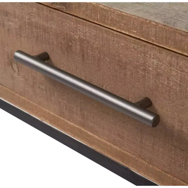Console Morris marron - Finition vieillie moderne, largeur 36 po, forme rectangulaire pour entrée, cadre en bois