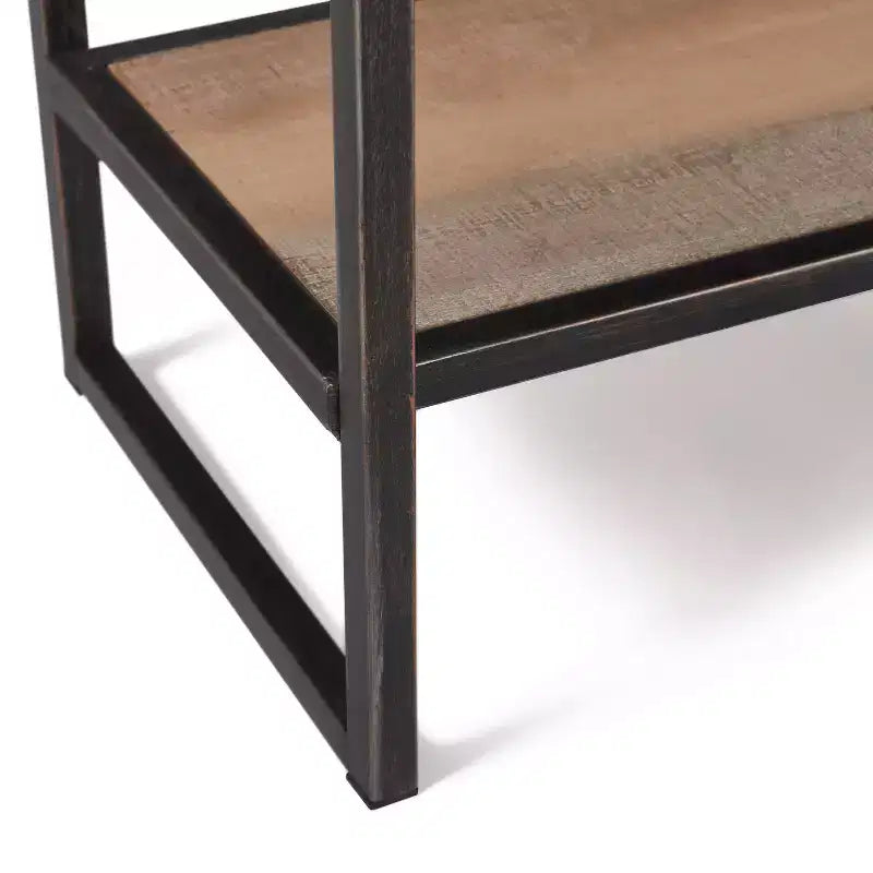 Console Morris marron - Finition vieillie moderne, largeur 36 po, forme rectangulaire pour entrée, cadre en bois