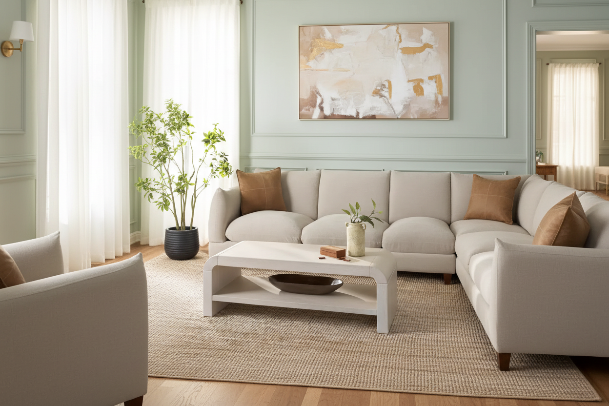 White Coffee Table Wide Banner